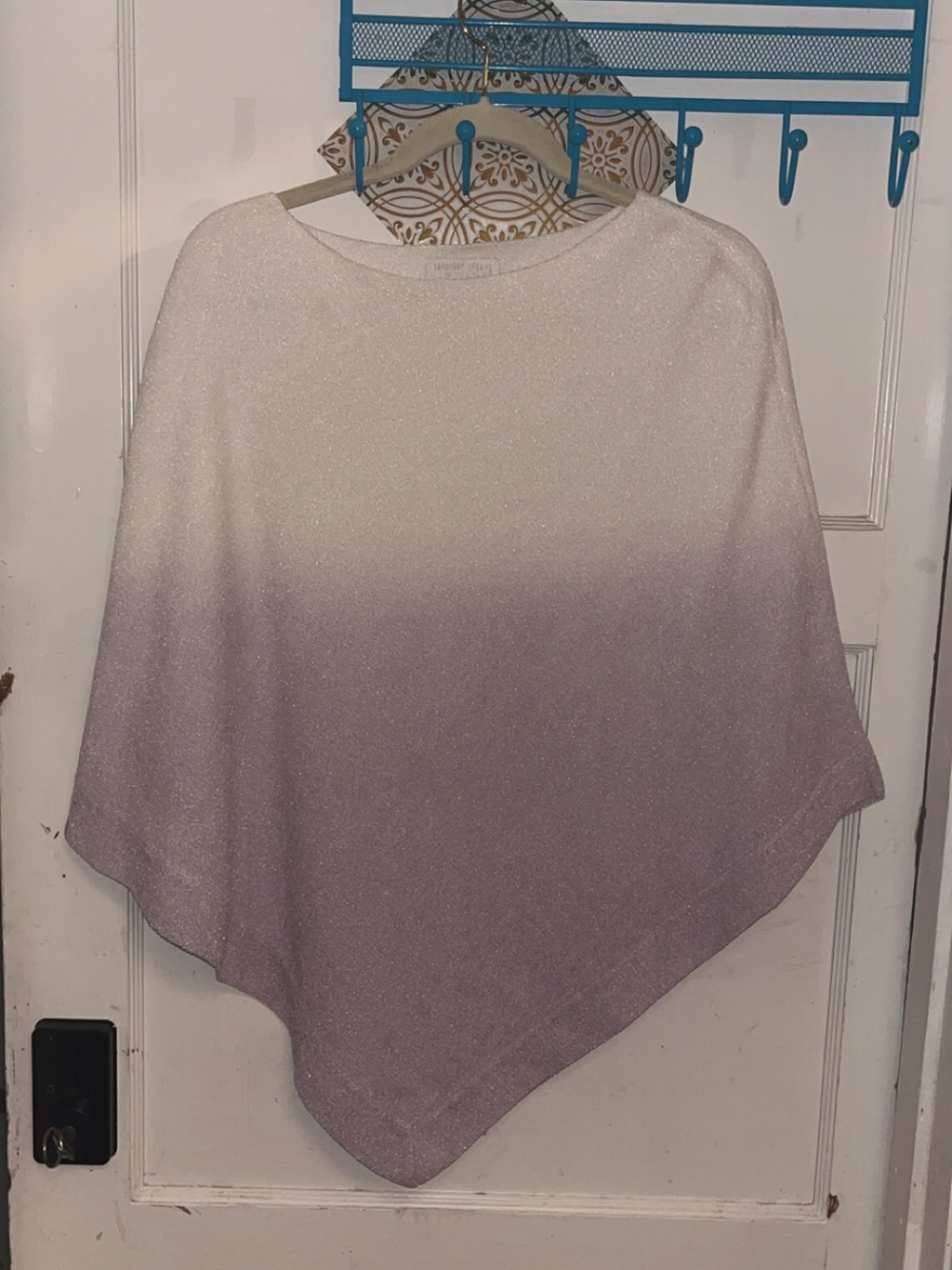 Barefoot Dreams White and Lavender Ombré Poncho